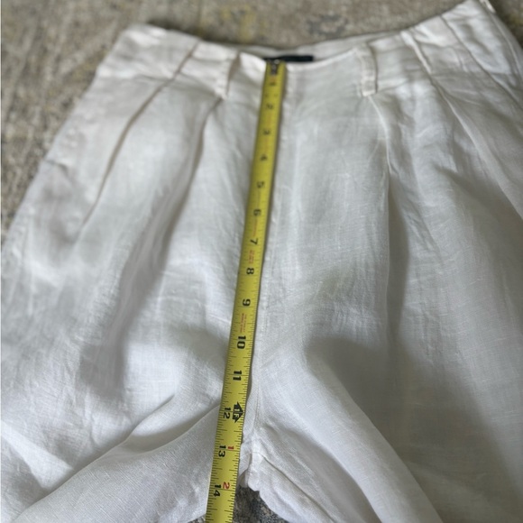 J. Crew White Linen Cripped Wide Leg Pants - Picture 9 of 13